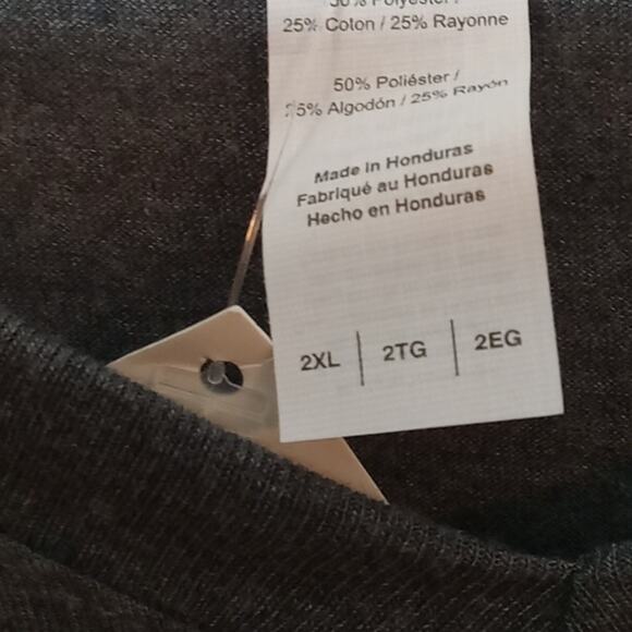 NWT Faith over Mountain women's size 2X dark gray t-shirt. - Picture 3 of 7